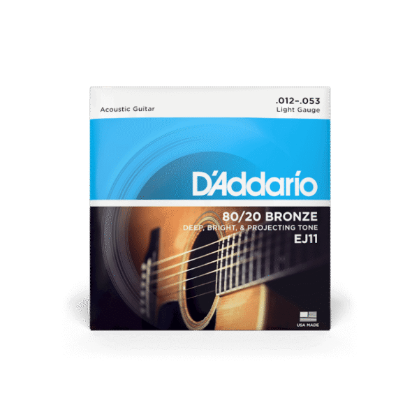 D'Addario EJ11 80/20 Bronze Acoustic Guitar Strings - .012-.053 Light