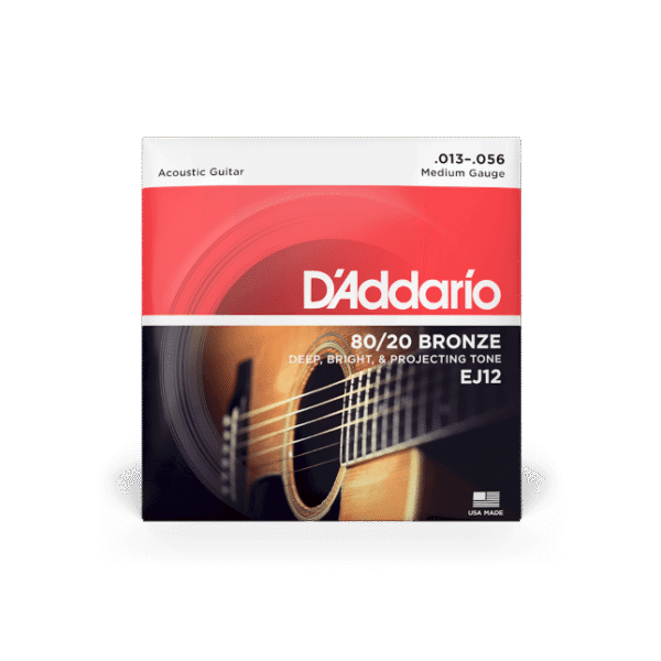 D'Addario EJ12 80/20 Bronze Acoustic Guitar Strings - .013-.056 Medium