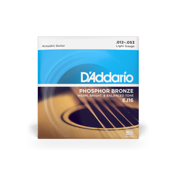 D'Addario EJ16 Phosphor Bronze Acoustic Guitar Strings - .012-.053 Light