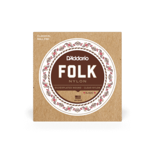 D'Addario Folk Nylon Silver-wound/Clear Nylon Classical Ball-end Guitar Strings - .028-.045