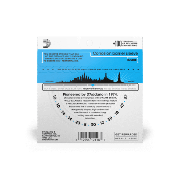 D'Addario EJ38 Phosphor Bronze 12-string Acoustic Guitar Strings - .010-.047 Light - Image 2