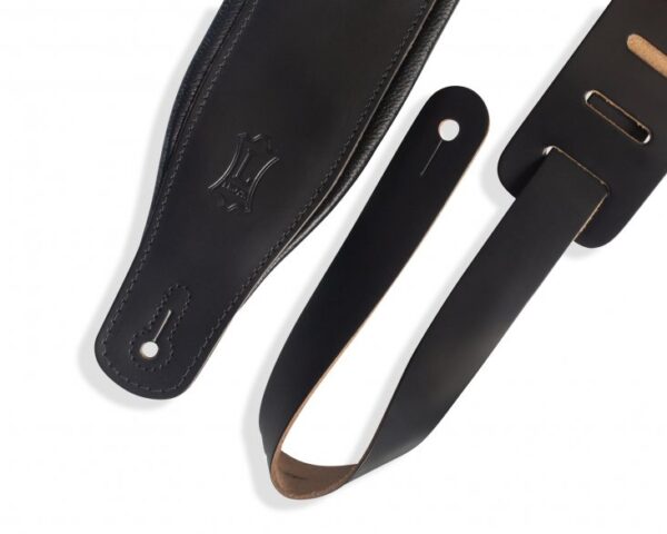 Levy's M26PD-BLK Top Grain Leather Guitar Strap - Black - Image 2