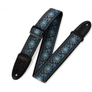 Levy's M8HT 2-inch Jacquard Weave Guitar Strap - Blue and Yellow Floral