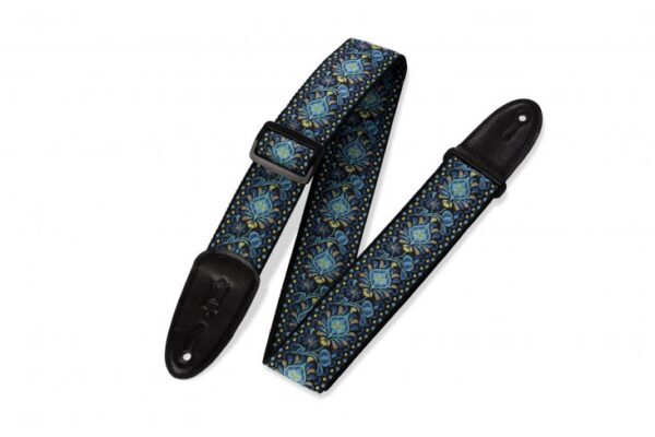 Levy's M8HT 2-inch Jacquard Weave Guitar Strap - Blue and Yellow Floral