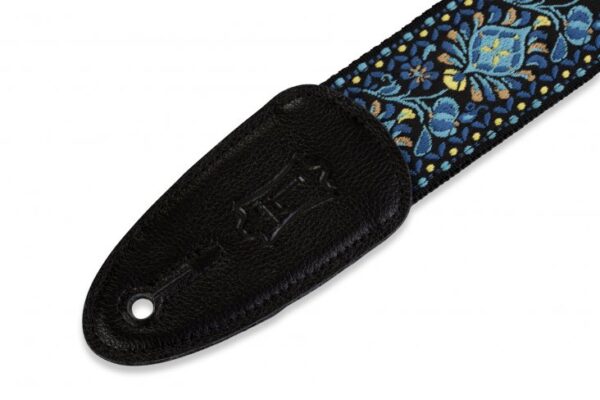 Levy's M8HT 2-inch Jacquard Weave Guitar Strap - Blue and Yellow Floral - Image 2