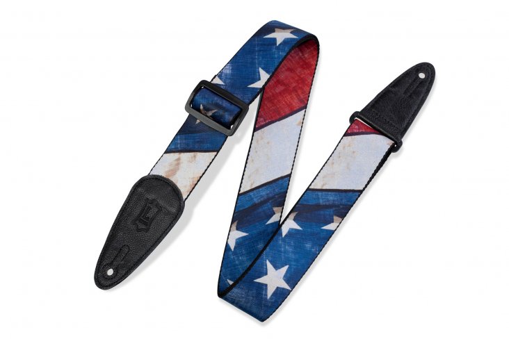 Levy's MDP Polyester Guitar Strap - Distressed US Flag
