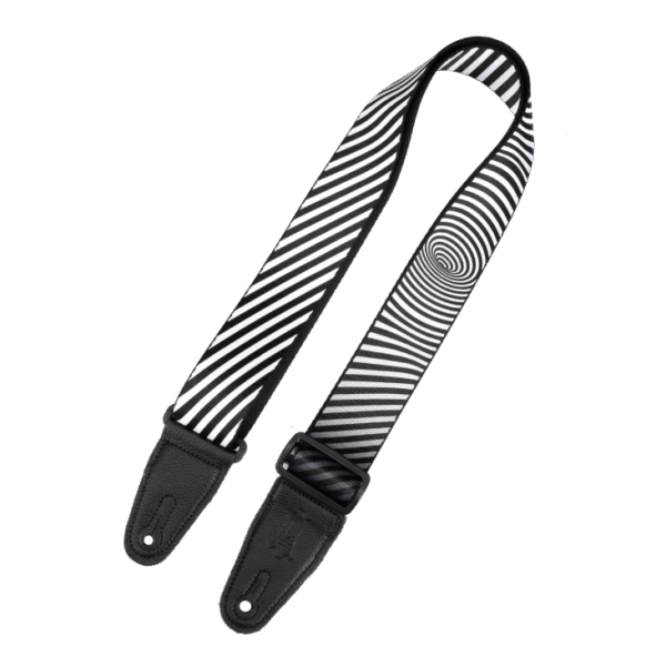 Levy's Optical Illusion Guitar Strap - Black and White Worm Hole