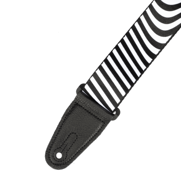 Levy's Optical Illusion Guitar Strap - Black and White Worm Hole - Image 3