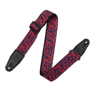 Levy's MPD2 Polyester Guitar Strap - Purple & Red Skulls