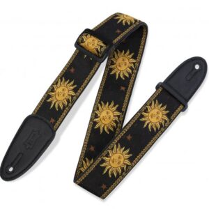 Levy's MPJG '60s Sun Polyester Guitar Strap - Black/Yellow