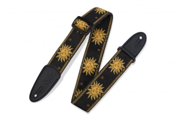 Levy's MPJG '60s Sun Polyester Guitar Strap - Black/Yellow