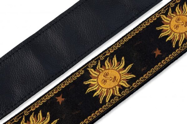 Levy's MPJG '60s Sun Polyester Guitar Strap - Black/Yellow - Image 4