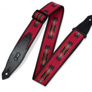 Levy's MSSN80 Jacquard Polypropylene Weave Guitar Strap - Red Arrow