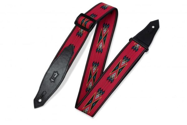 Levy's MSSN80 Jacquard Polypropylene Weave Guitar Strap - Red Arrow
