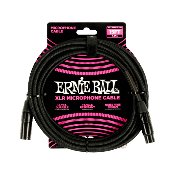 Ernie Ball P06391 Braided Microphone Cable - 15 foot