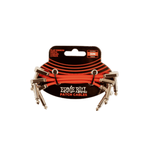 Ernie Ball P06401 Flat Ribbon Pedalboard Right Angle to Right Angle Patch Cable - 3-inch, Red (3-pack)