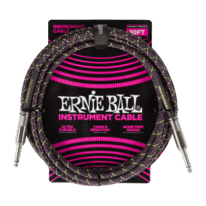 Ernie Ball EB6427 Braided Instrument Cable - 10 foot, Purple Python