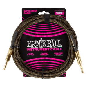 Ernie Ball Braided Instrument Cable - 10 feet, Pay Dirt