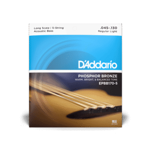 D'Addario EPBB170-5 Phosphor Bronze Acoustic Bass Guitar Strings - .045-.130 Regular Light Long Scale 5-string