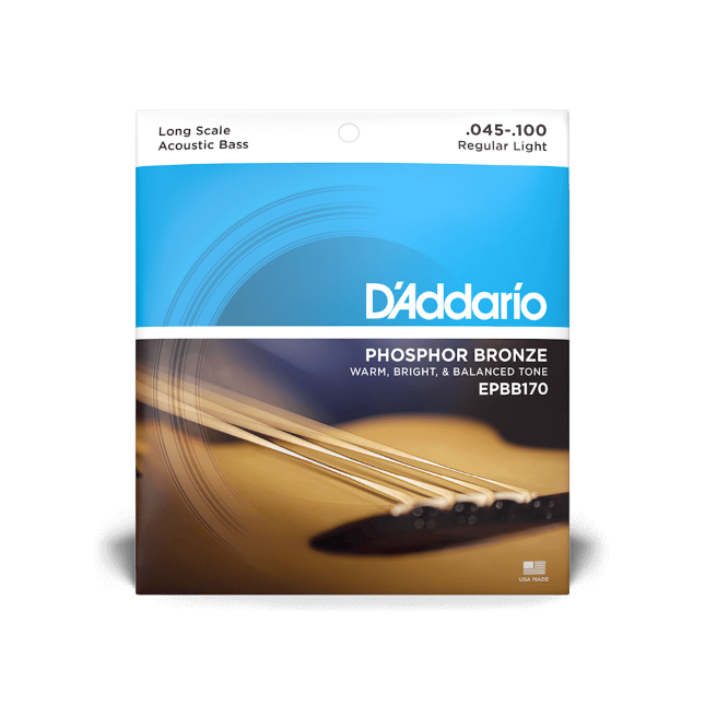 D'Addario EPBB170 Phosphor Bronze Acoustic Bass Guitar Strings - .045-.100 Regular Light Long Scale 4-string