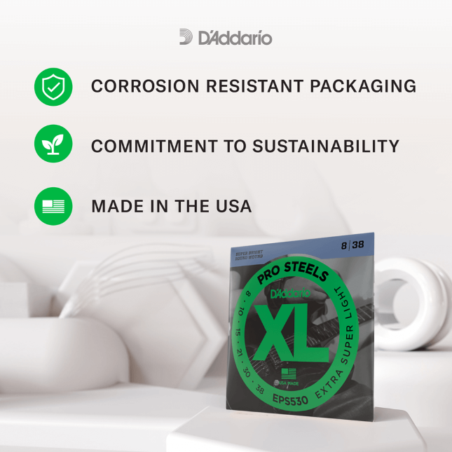 D'Addario EPS170 XL Pro Steels Bass Guitar Strings - .045-.100 Regular Light Long Scale 4-string - Image 5