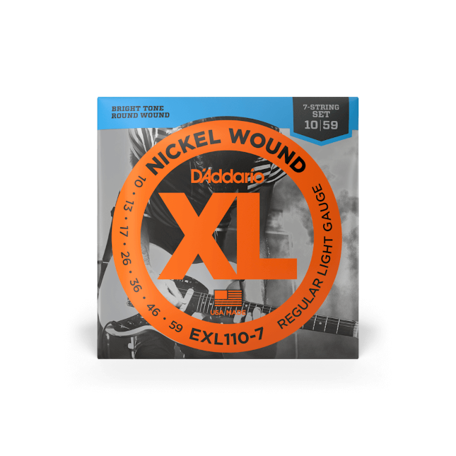 D'Addario EXL110-7 XL Nickel Wound Electric Guitar Strings - .010-.059 Regular Light 7-string