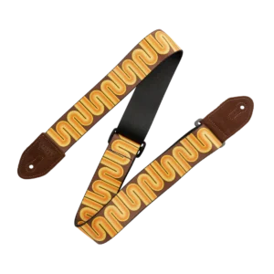 Levy's Mid Century Modern Series Guitar Strap - Brown and Orange Sunset Groove