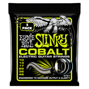 Ernie Ball 3721 Regular Slinky Cobalt Electric Guitar Strings - .010-.046 Factory 3-pack