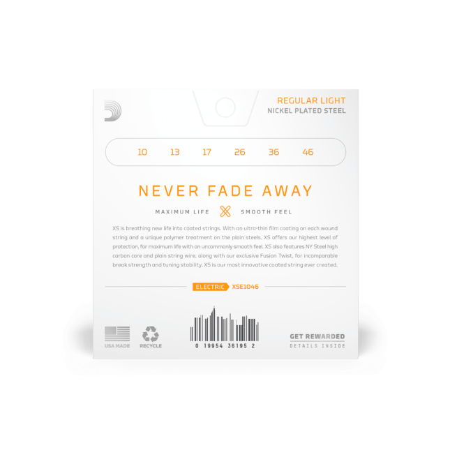 D'Addario XSE1046 XS Nickel-plated Steel Coated Electric Guitar Strings - .010-.046 Regular Light - Image 2