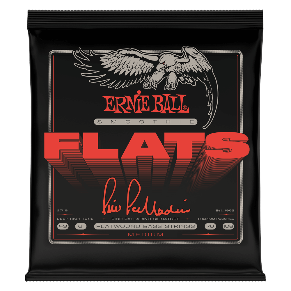Ernie Ball Pino Palladino Signature Smoothie Flats Bass Guitar Strings - .043-.108 Medium
