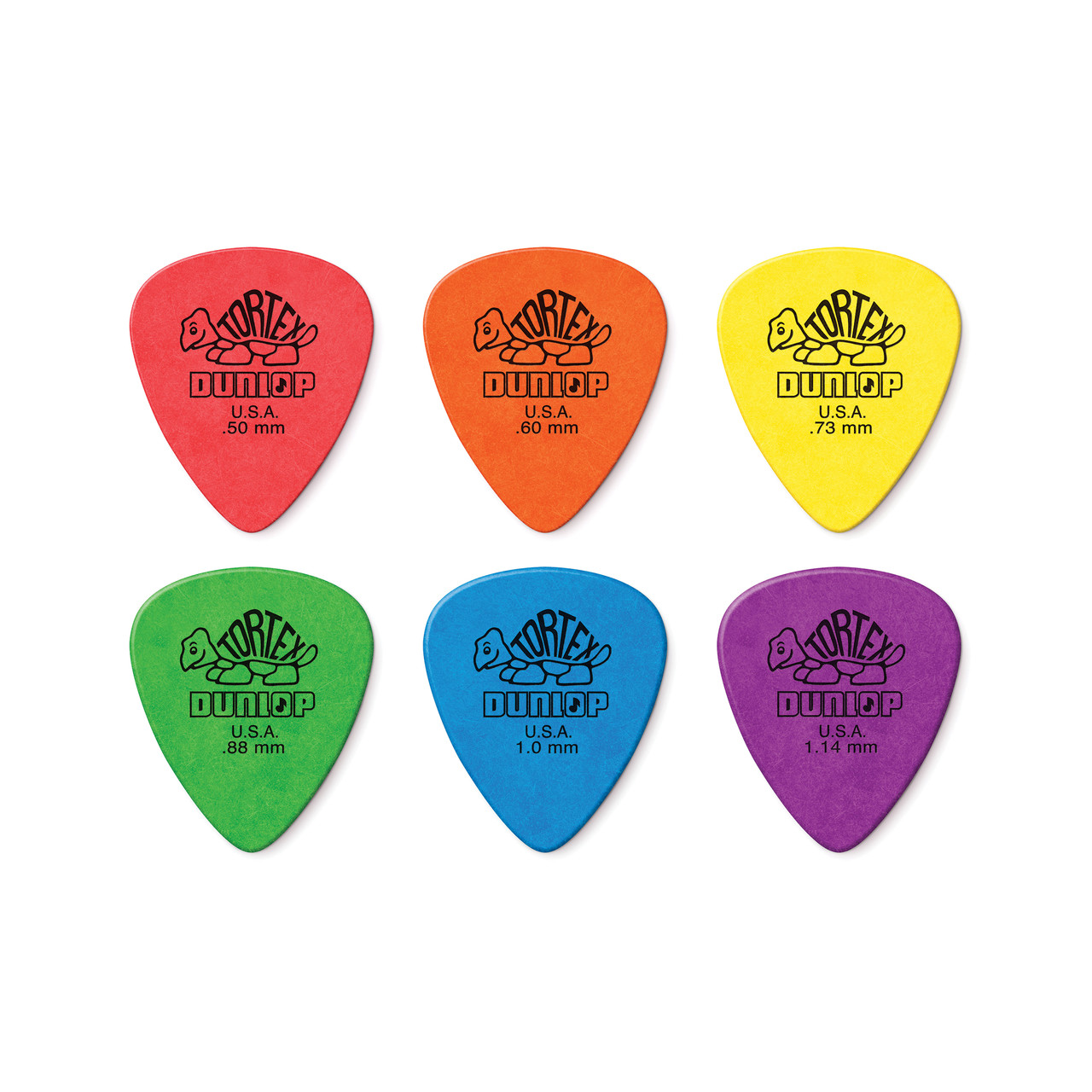 Dunlop Tortex Standard Guitar Pick Variety Pack - .50mm-1.14mm, Assorted Colors, 12-pack