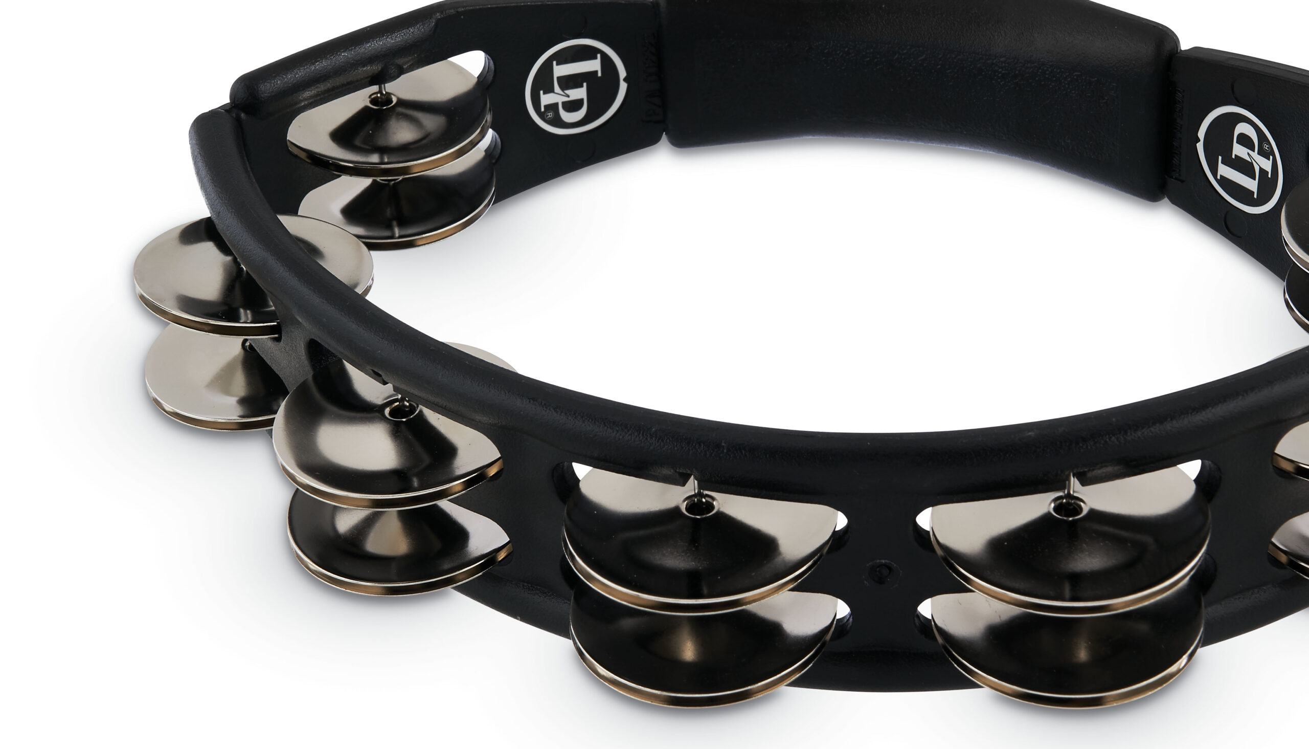 Latin Percussion Cyclops Handheld Tambourine - Black with Steel Jingles - Image 5