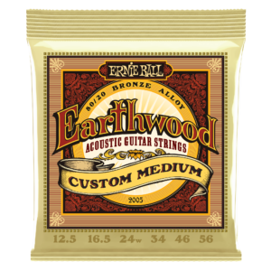 Ernie Ball P02005 Earthwood 80/20 Bronze Acoustic Guitar Strings - .0125-.056 Custom Medium