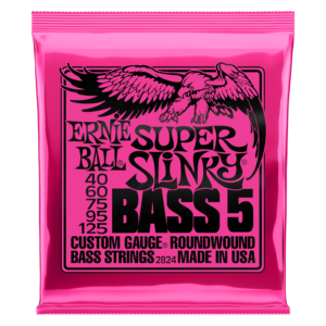 Ernie Ball 2824 Super Slinky Nickel Wound Electric Bass Guitar Strings - .040-.125 5-string