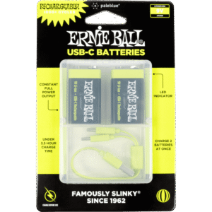 Ernie Ball USB-C Rechargeable Battery by Paleblue - 9V, 2-pack