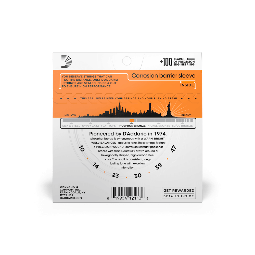 D'Addario EJ15 Phosphor Bronze Acoustic Guitar Strings - .010-.047 Extra Light - Image 2