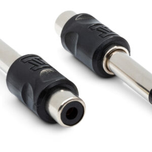 Hosa GPR-101 RCA Female to 1/4 inch TS Male Adapters (2-pack)