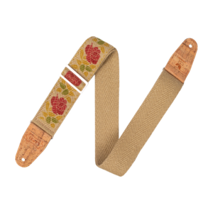 Levy's MH8P-009 Hemp Guitar Strap - Pink And Red Rose Motif