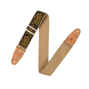 Levy's MH8P-010 Hemp Guitar Strap - Yellow, Orange, Black Rosa