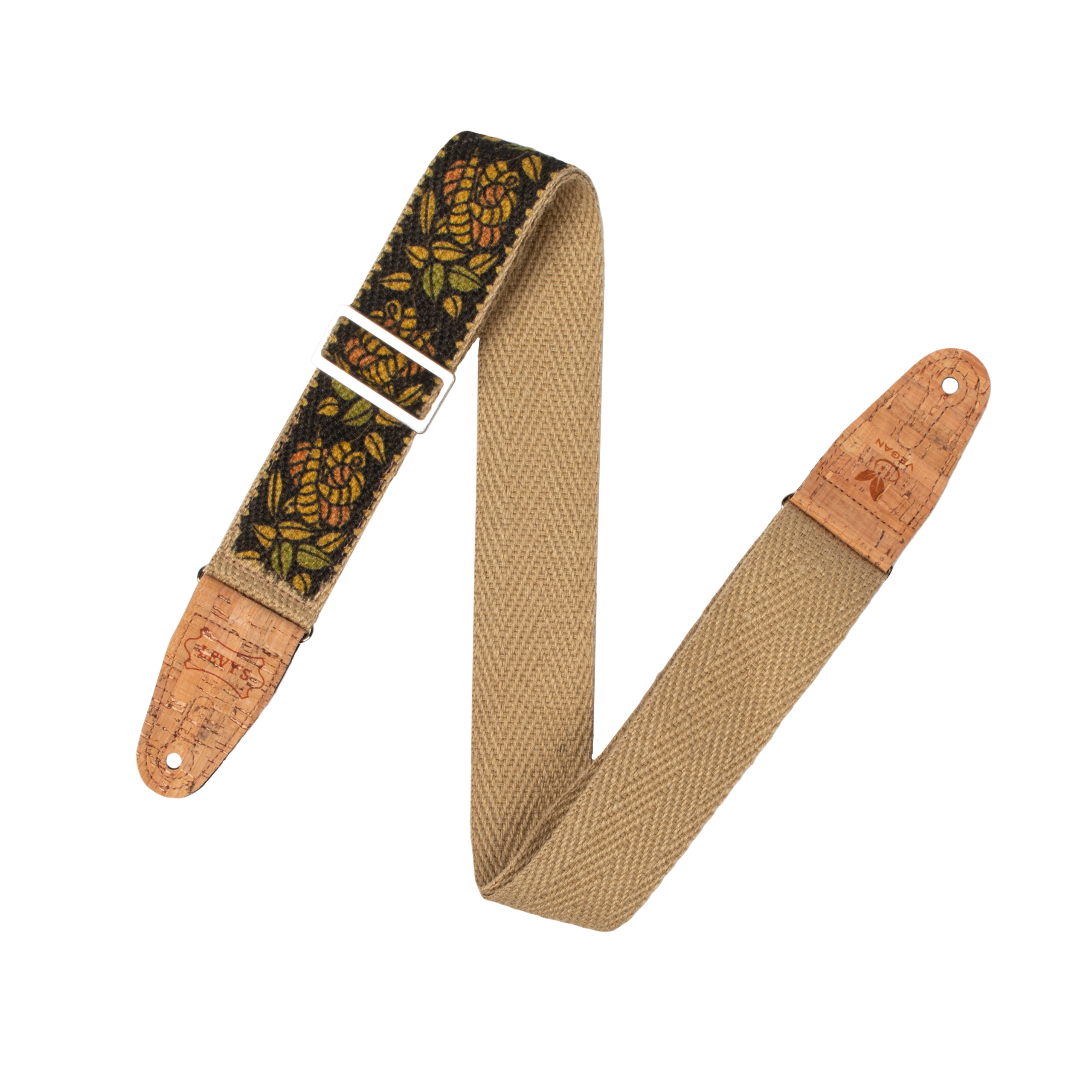 Levy's MH8P-010 Hemp Guitar Strap - Yellow, Orange, Black Rosa