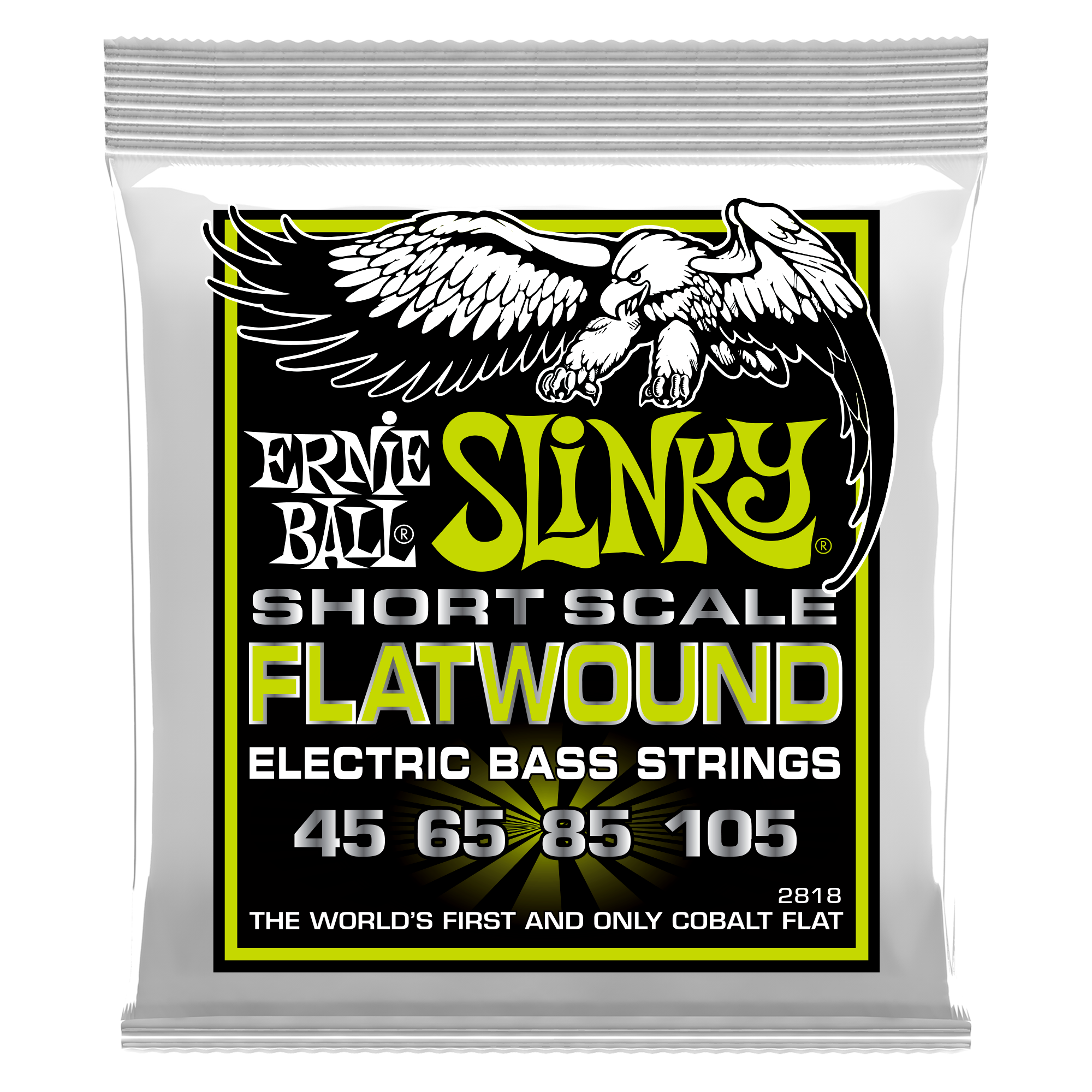 Ernie Ball 2818 Regular Slinky Flatwound Electric Bass Guitar Strings - .045-.105 Short Scale