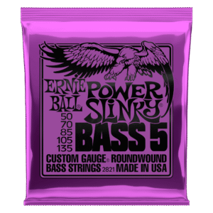Ernie Ball 2821 Power Slinky Nickel Wound Electric Bass Guitar Strings - .050-.135 5-string