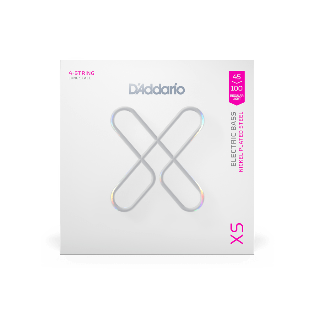 D'Addario XSB45100 XS Nickel Electric Bass Guitar Strings - .045-.100 Regular Light