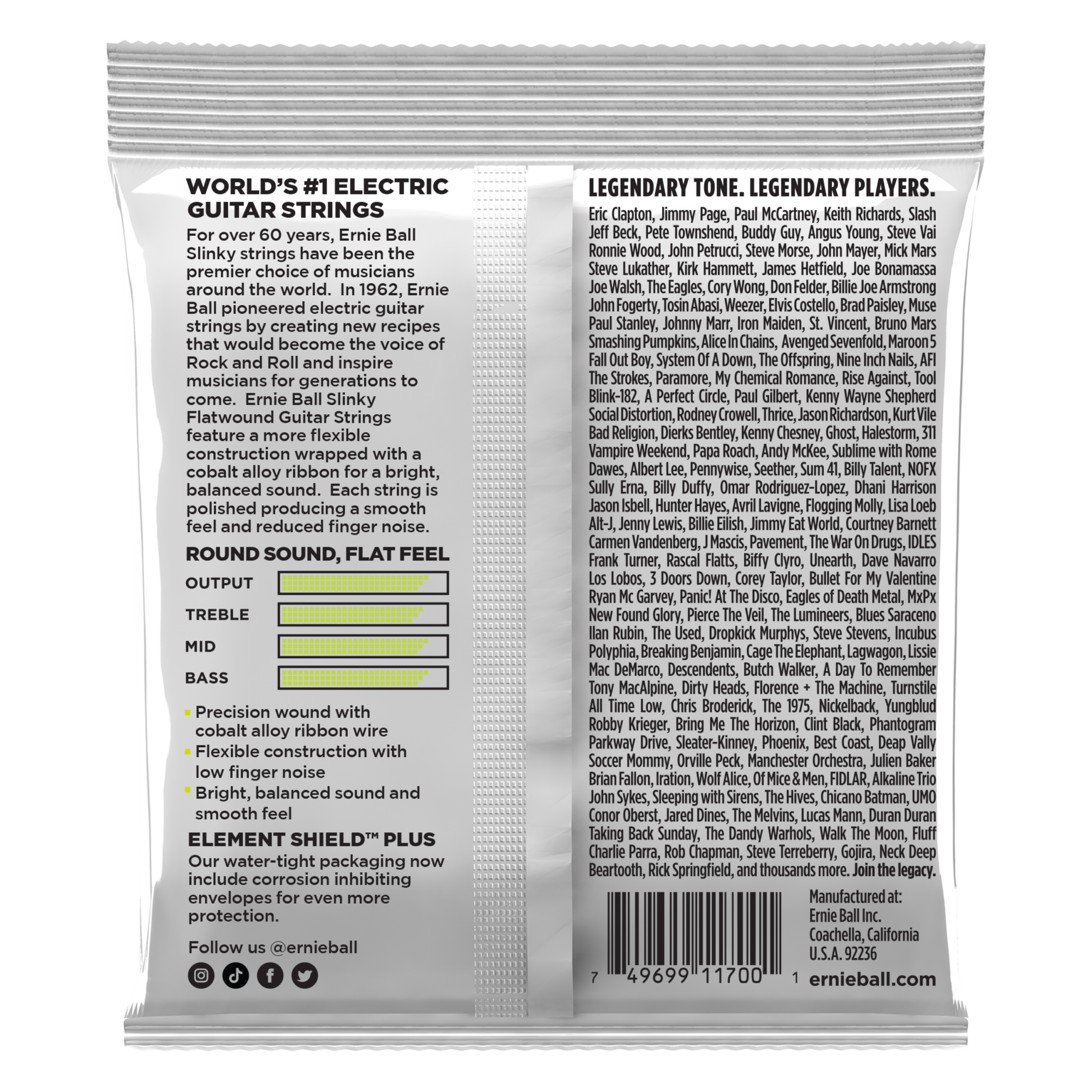 Ernie Ball 2591 Regular Slinky Flatwound Electric Guitar Strings - .010-.046 - Image 2