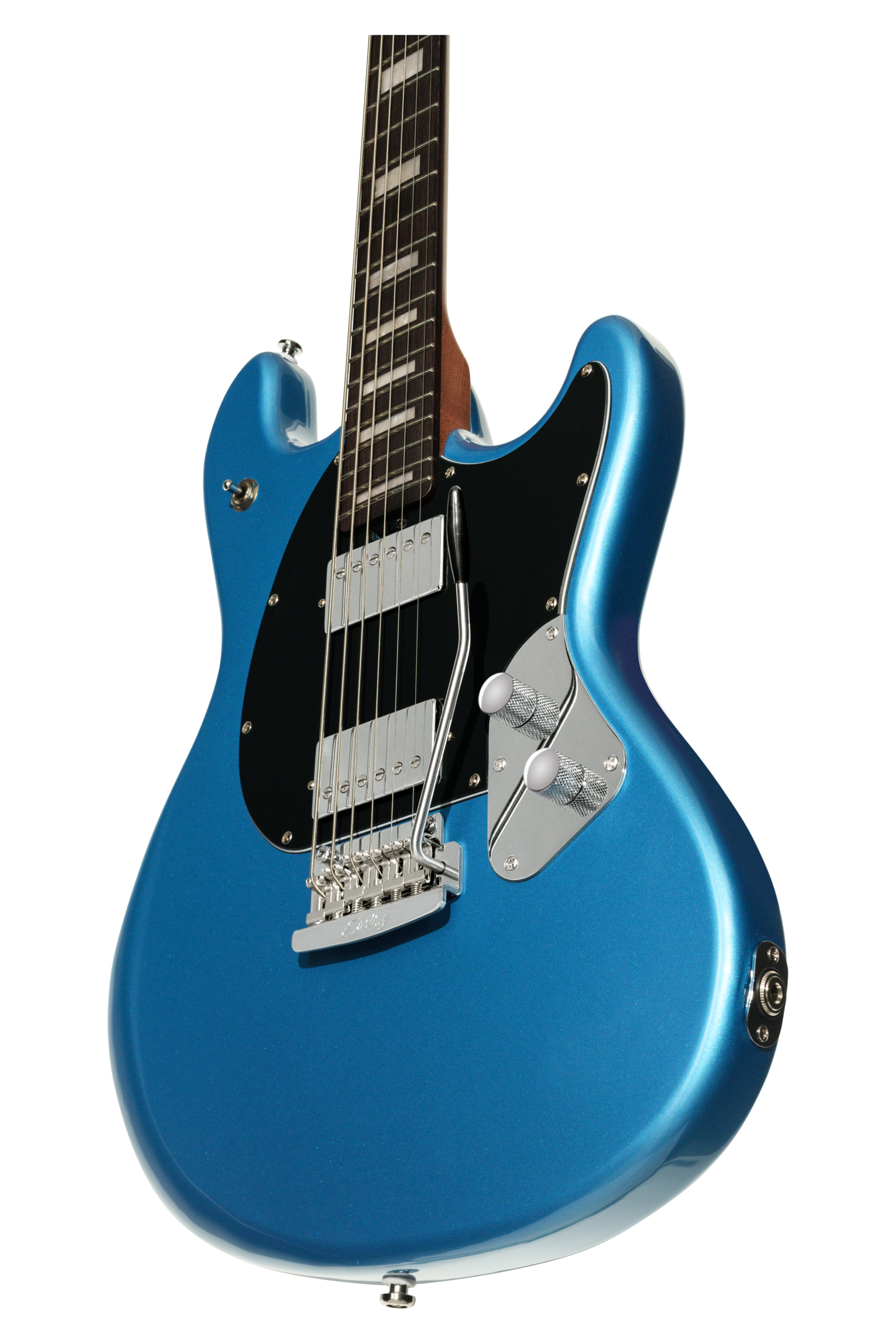 Sterling By Music Man StingRay Baritone Electric Guitar - Toluca Lake Blue - Image 4