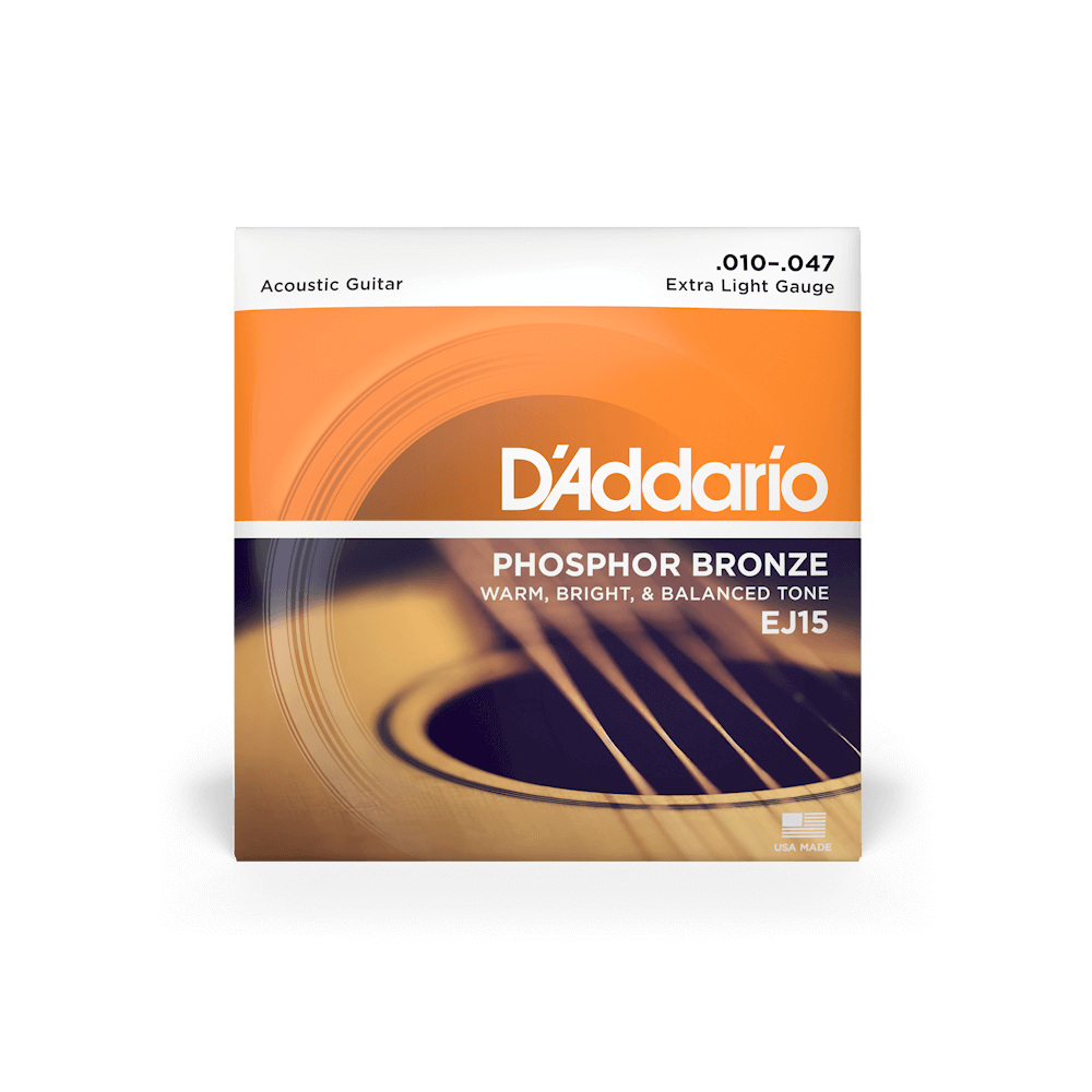 D'Addario EJ15 Phosphor Bronze Acoustic Guitar Strings - .010-.047 Extra Light