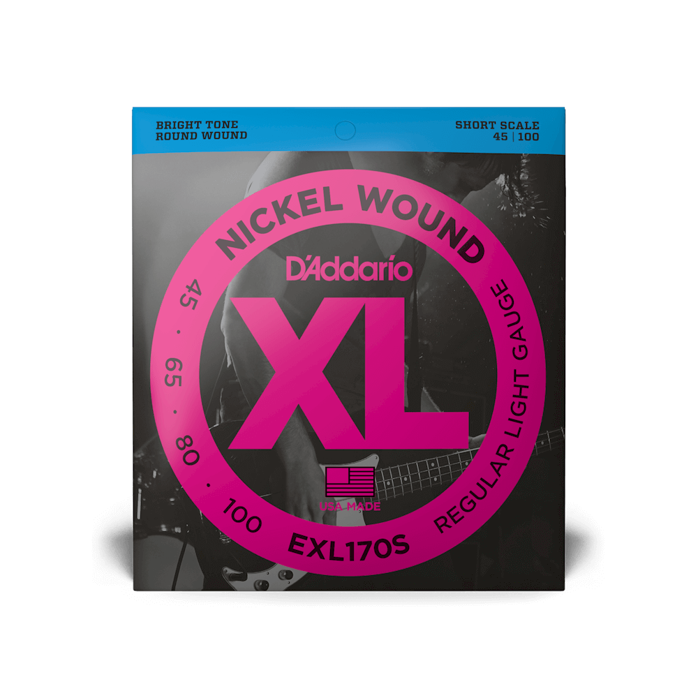 D'Addario EXL170S Nickel Wound Bass Guitar Strings - .045-.100 Regular Light, Short Scale