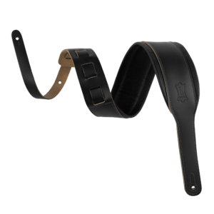 Levy's Amped Leather Series Acoustic Guitar Strap - Black