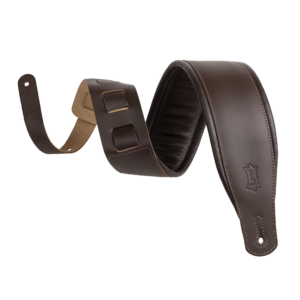 Levy's Amped Leather Series Guitar Strap - Dark Brown, Extra Long