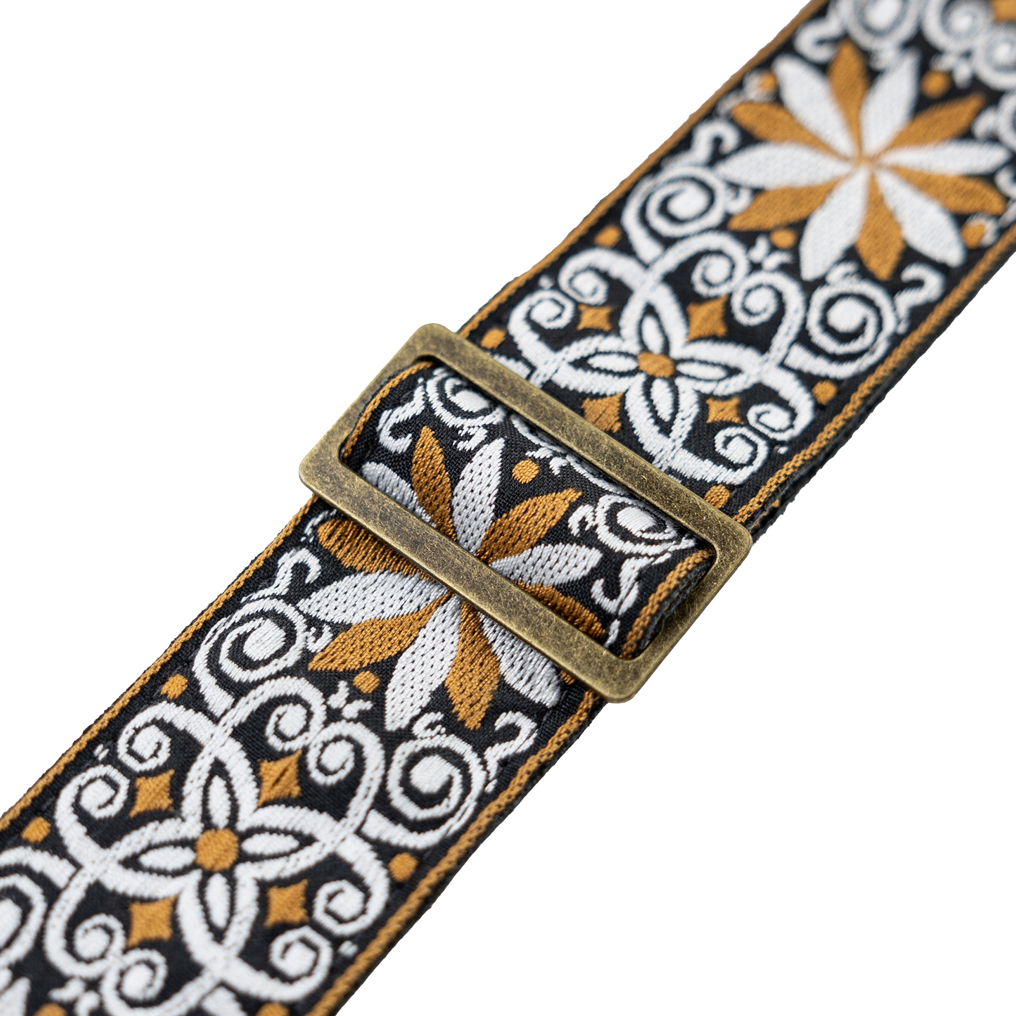 Levy's '60s Hootenanny Guitar Strap - Brown and White Weave - Image 2